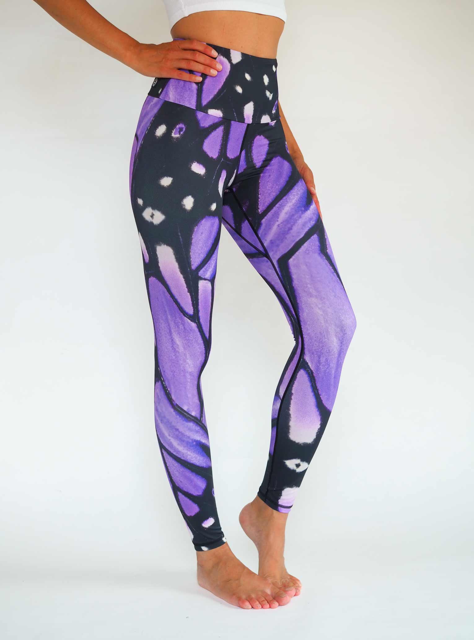 Gr. M - Yoga Leggings LILAC BUTTERFLY