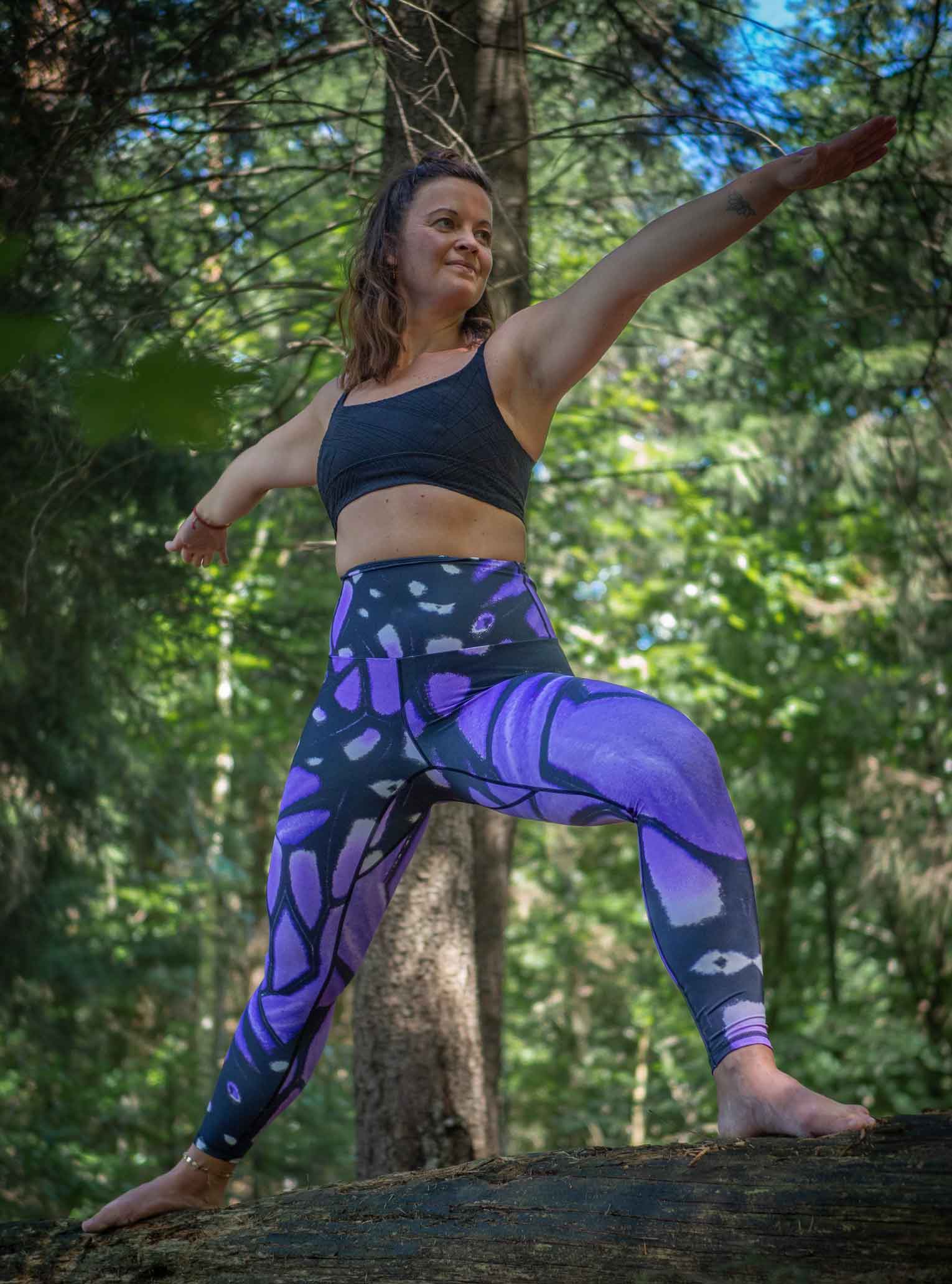 Gr. M - Yoga Leggings LILAC BUTTERFLY