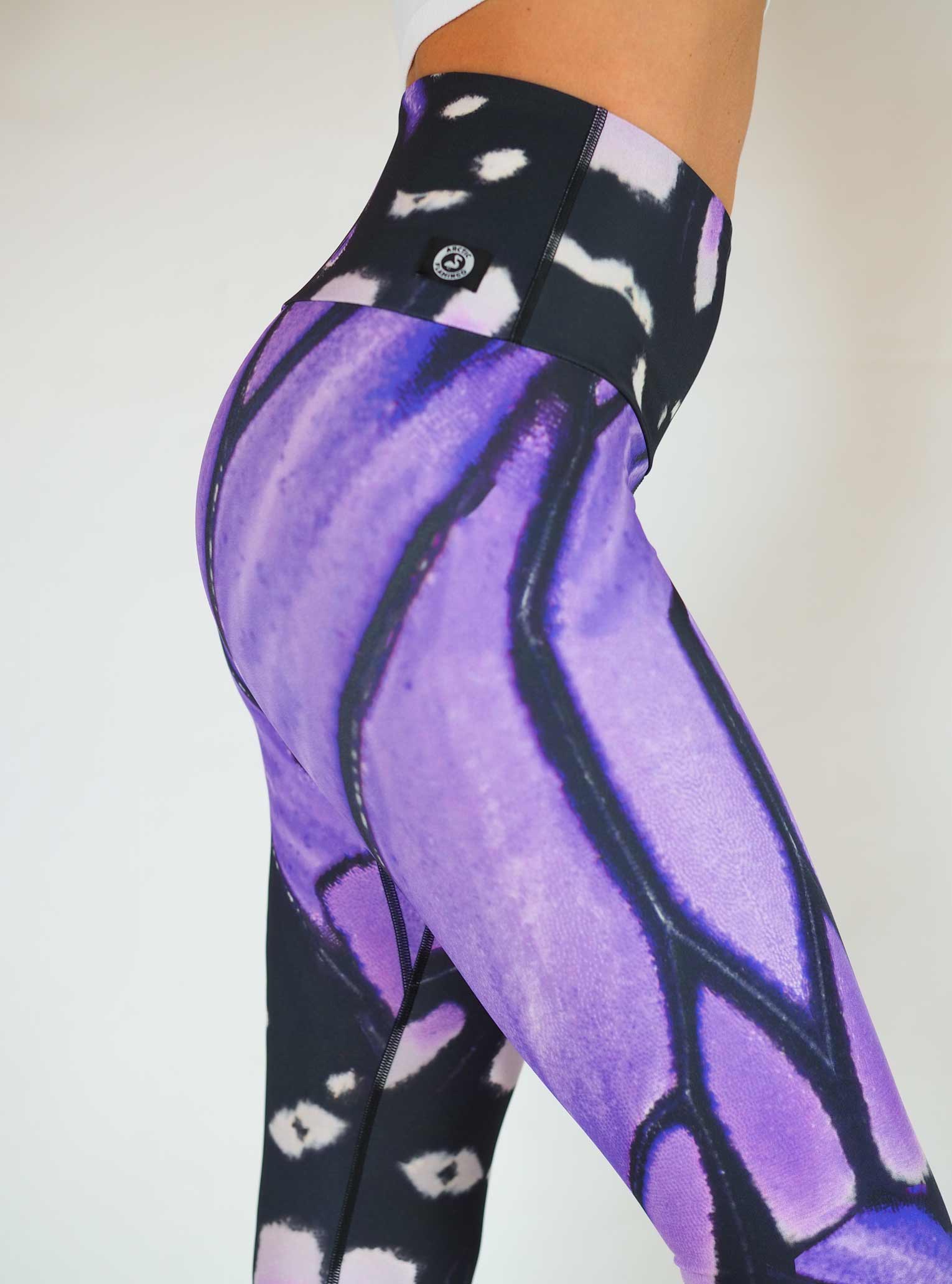Gr. M - Yoga Leggings LILAC BUTTERFLY