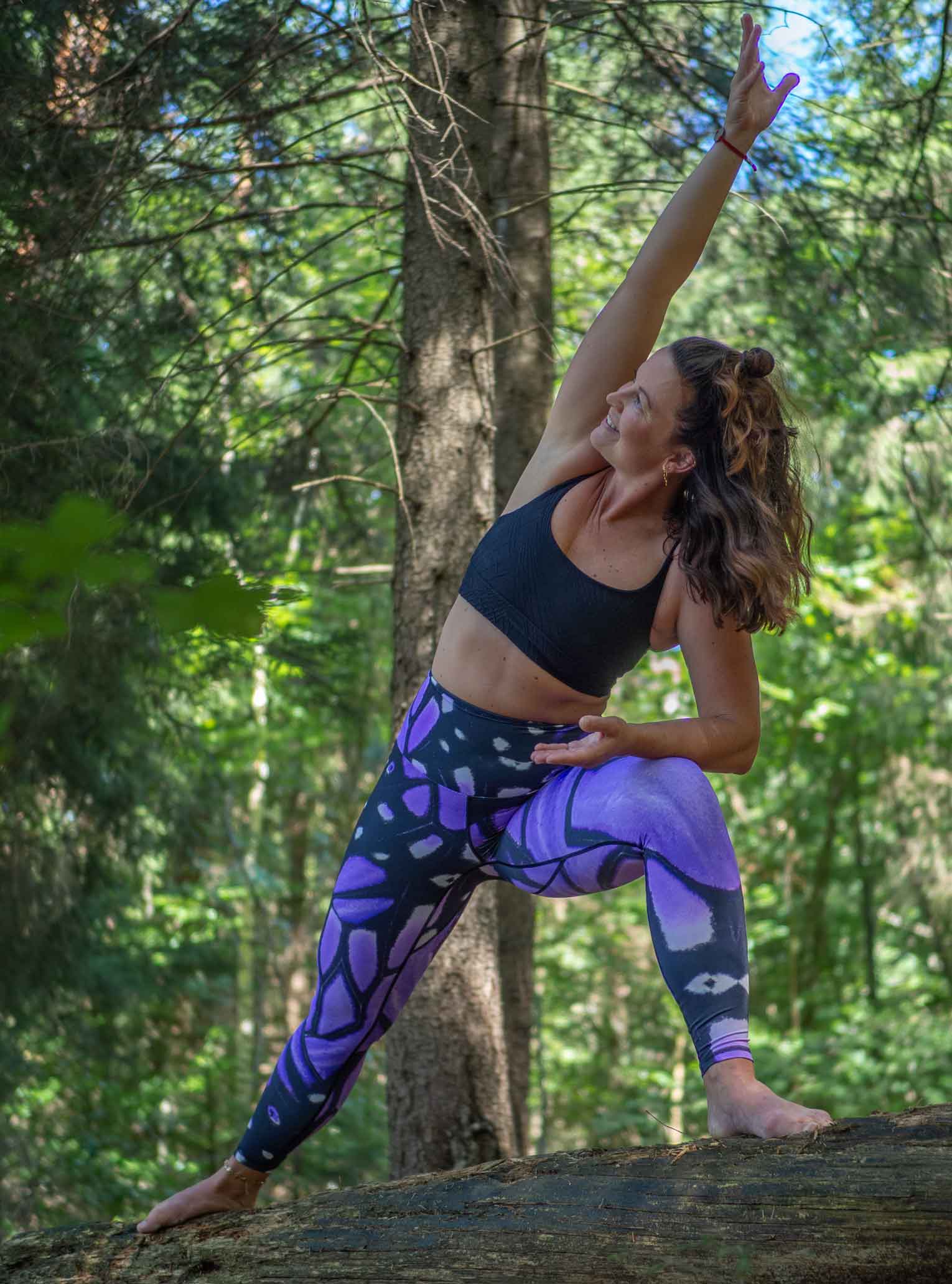 Gr. M - Yoga Leggings LILAC BUTTERFLY