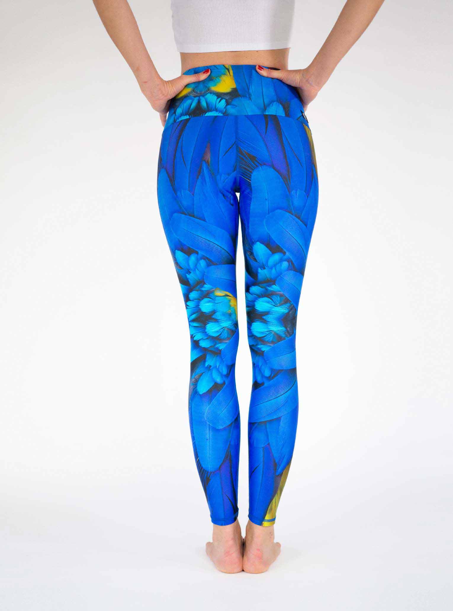 yoga leggings blue bird