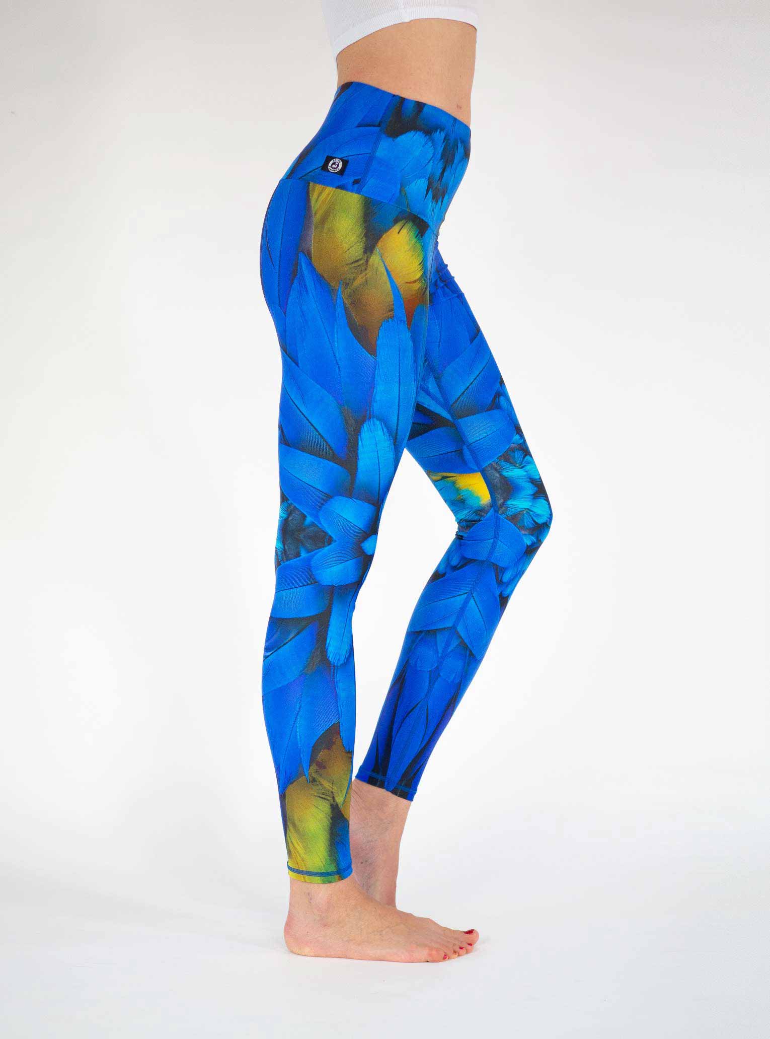 yoga leggings blue bird
