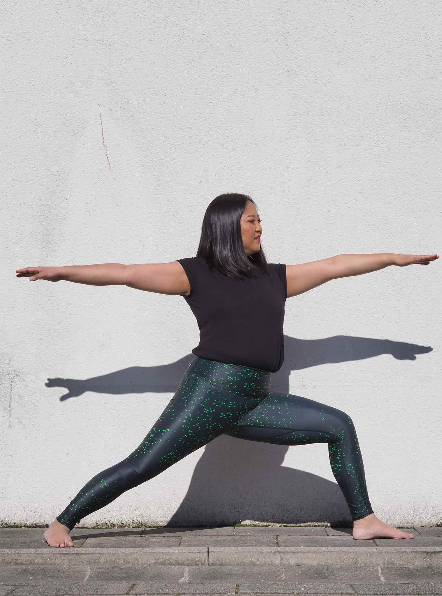 Gr. S - Yoga Leggings GREEN BUTTERFLY