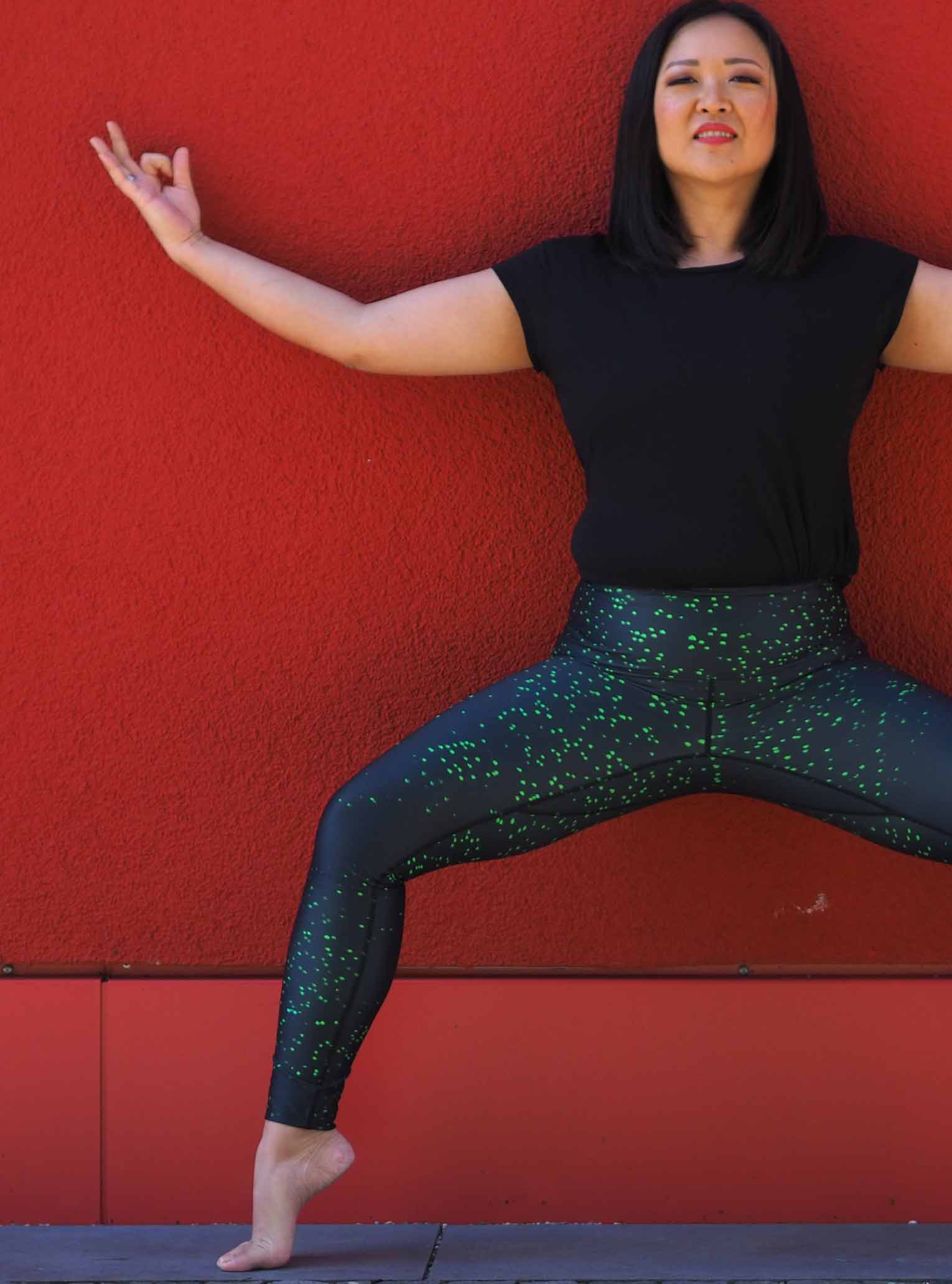 Yoga Leggings GREEN BUTTERFLY