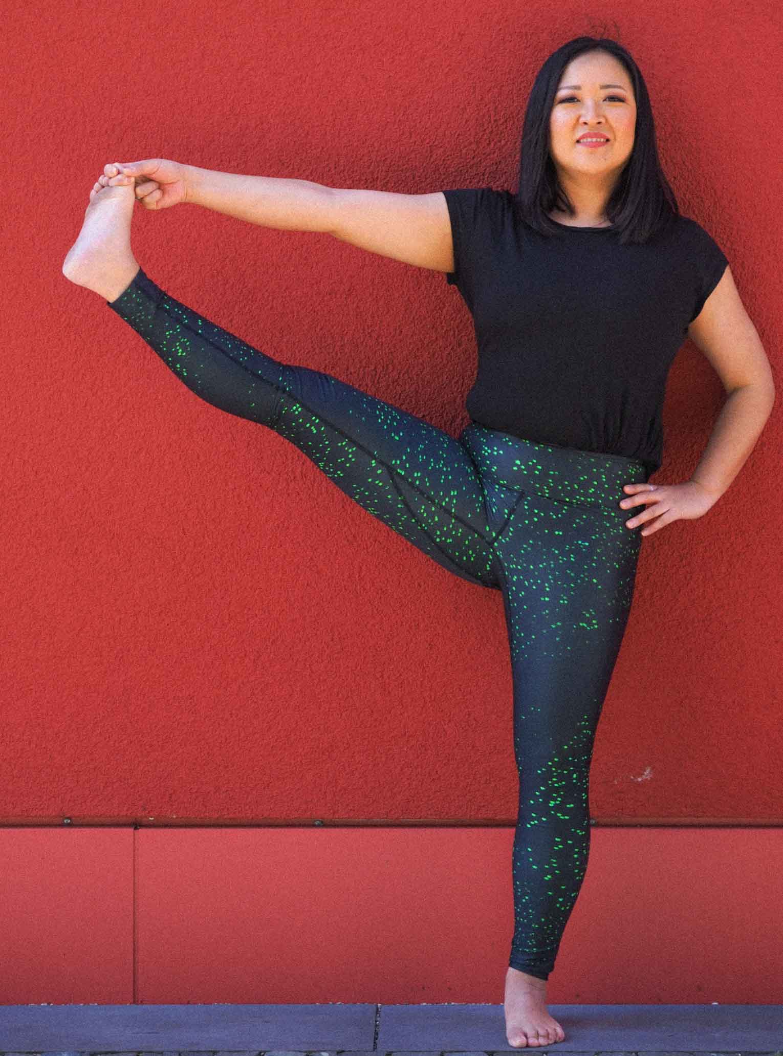 Yoga Leggings GREEN BUTTERFLY