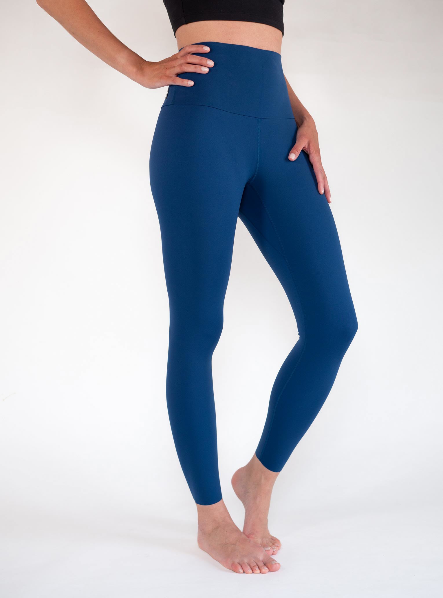 Gr. L - Yoga Leggings FEATHER PETROLBLAU