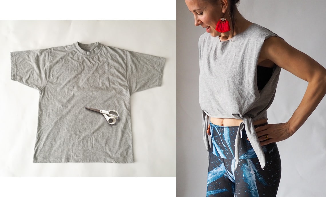 Cropped Yoga Top From Old T Shirt