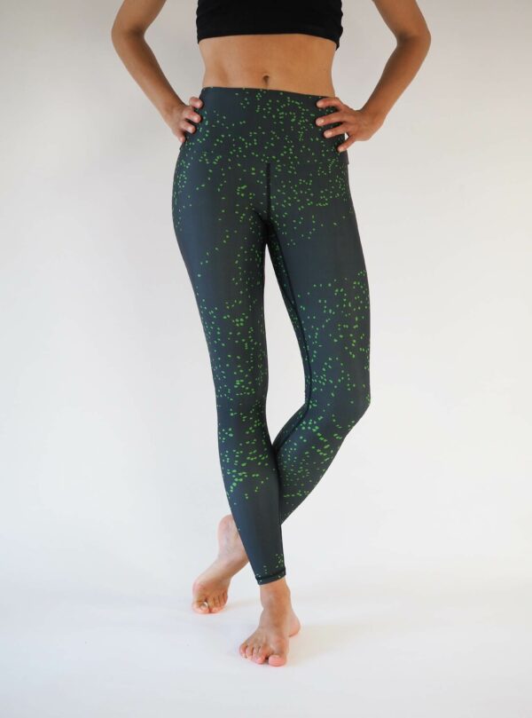 black green dots yoga leggings
